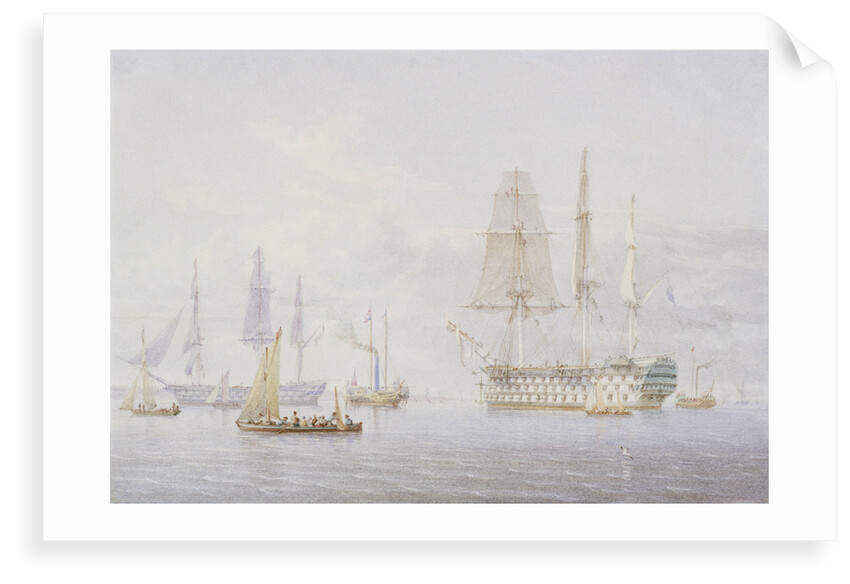 'Vanguard', 'St Vincent' and a Royal Yacht at Spithead, 1850s by William Joy