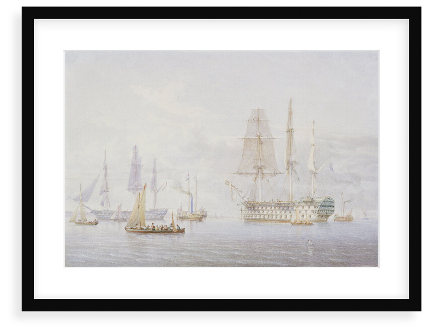 'Vanguard', 'St Vincent' and a Royal Yacht at Spithead, 1850s by William Joy