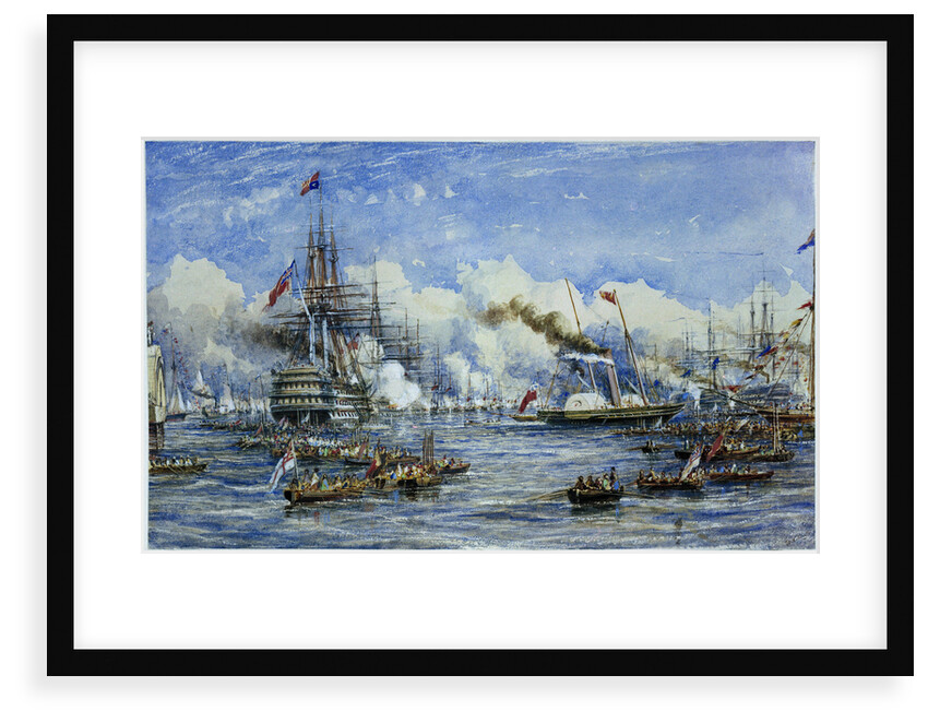 Her Majesty's visit to the Flagship, 11 August 1853, showing 'Duke of Wellington' and 'Victoria & Albert' by William Adolphus Knell