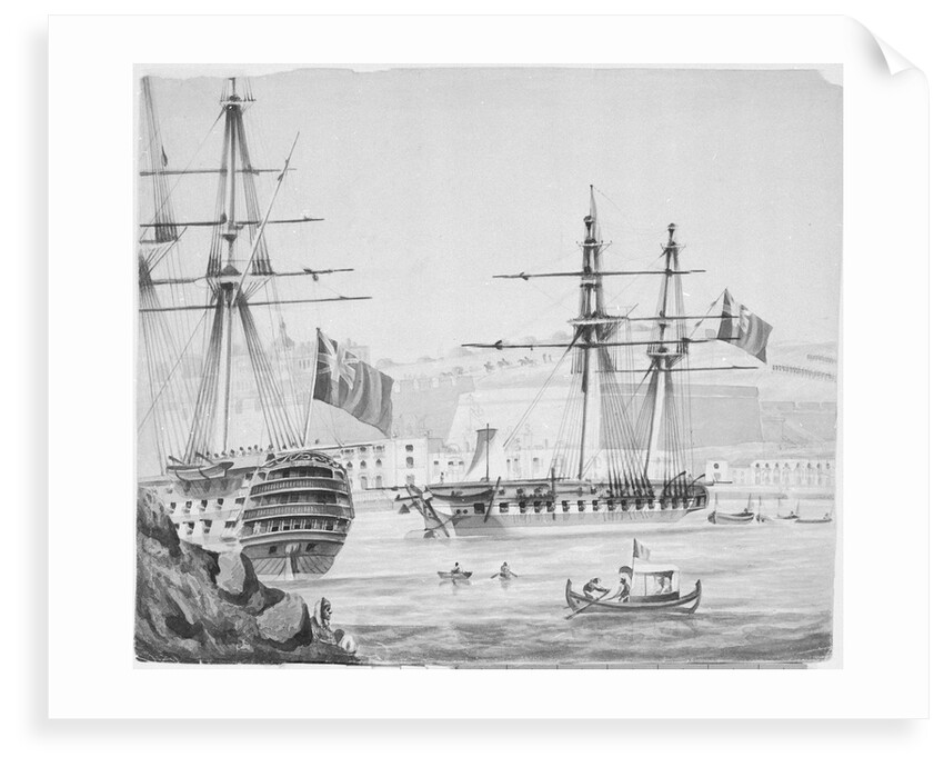 HMS 'Barham' in Malta Harbour, 25 September 1833 by James Kennett Willson