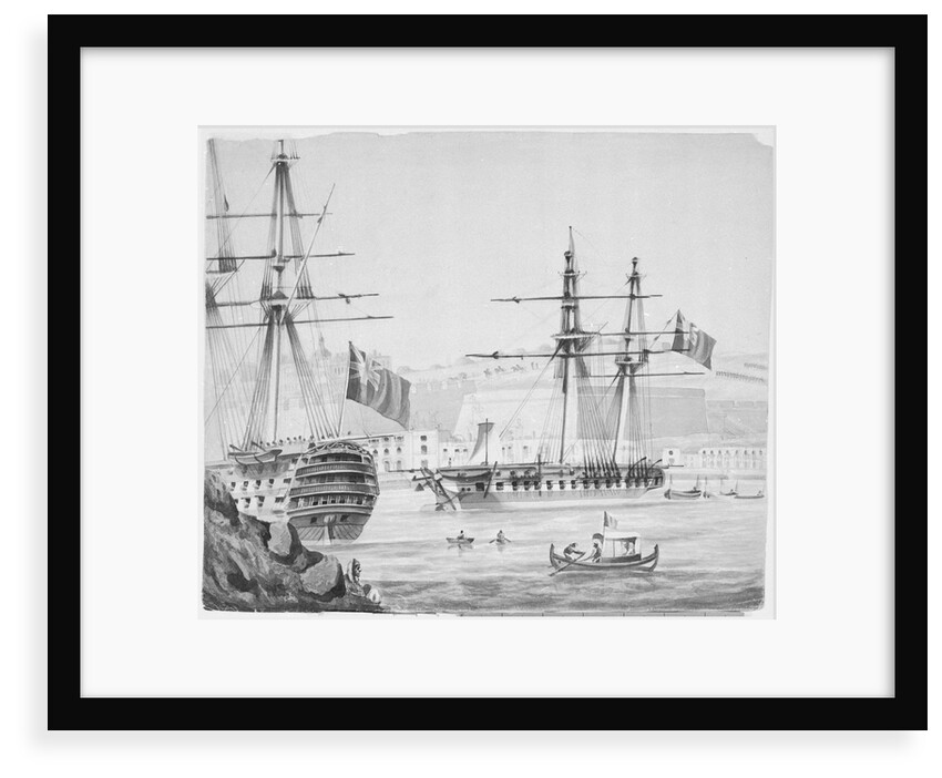 HMS 'Barham' in Malta Harbour, 25 September 1833 by James Kennett Willson