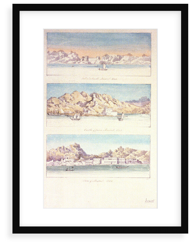 Three watercolours of Muscat by Charles Hamilton Smith