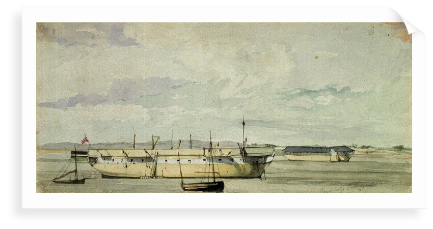 The 'Shannon' as a hulk at Sheerness, 4 September 1844 by George Pechell Mends