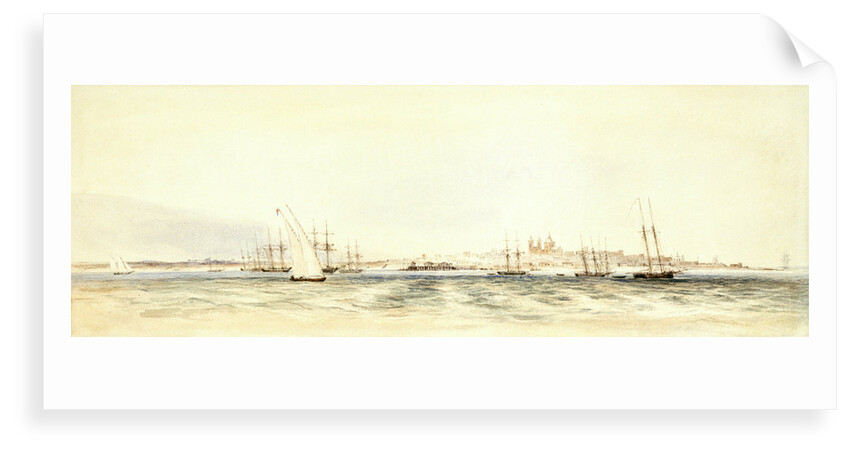 Montevideo harbour by Conrad Martens