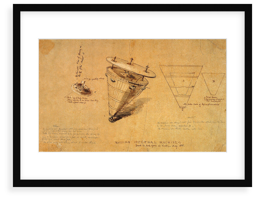 Russian infernal machines found in dockyard at Kertch in May 1855 by Oswald Walter Brierly