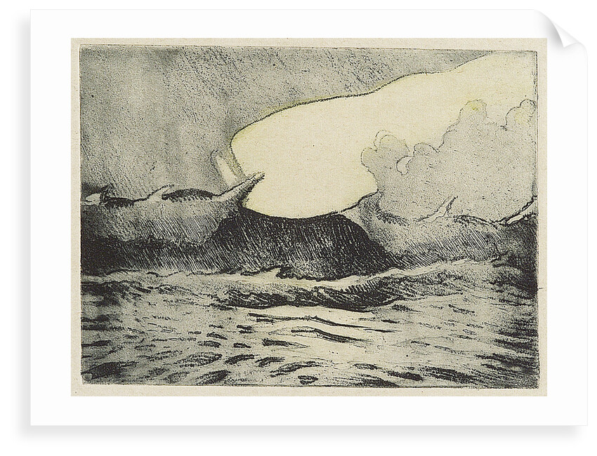 Seascape - very rough grey sea 2 by John Everett
