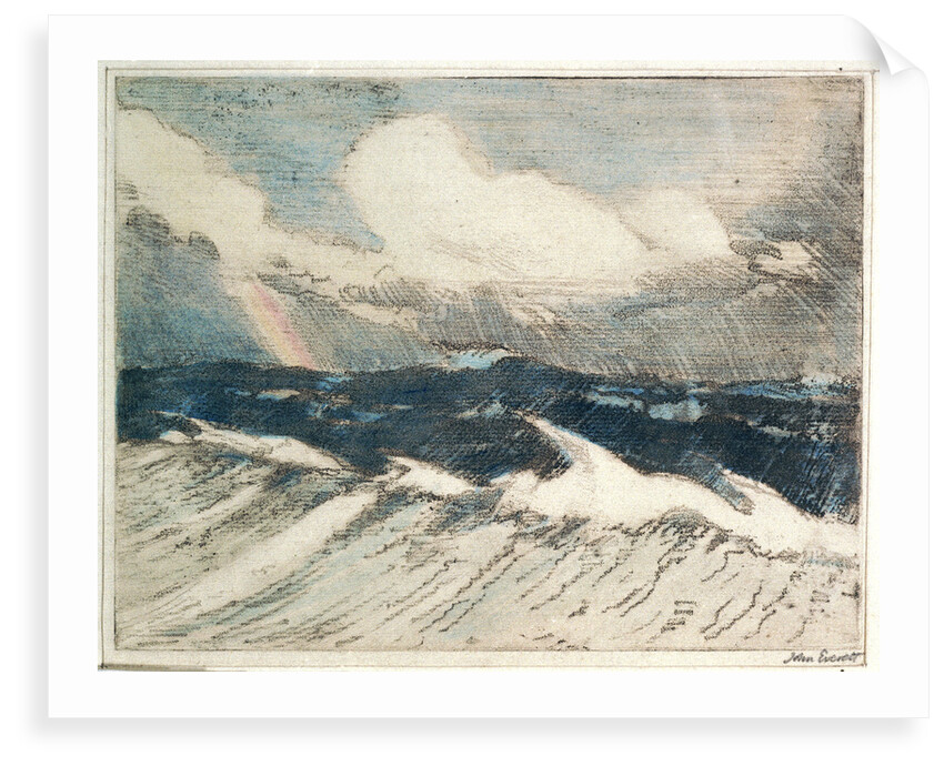 Seascape - pale blue breakers 5 'The Rainbow' by John Everett