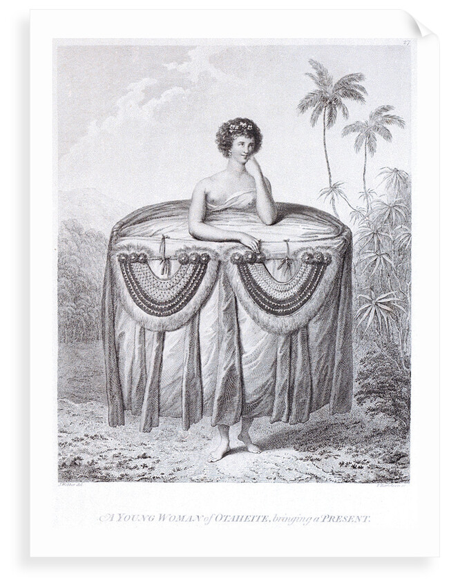 A young woman of Otaheite, bringing a present by John Webber