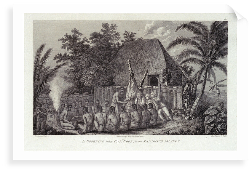 An offering before Capt Cook, in the Sandwich Islands by John Webber