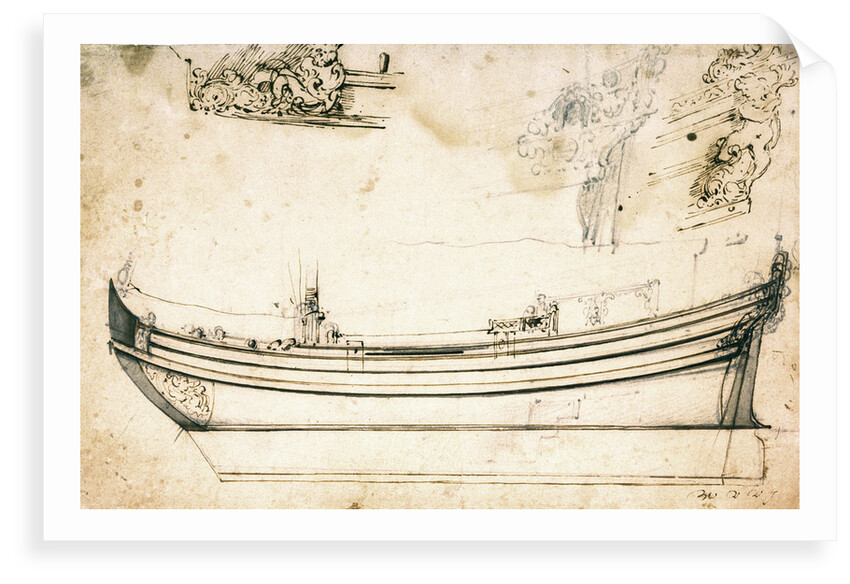 Sketch sheer plan by Willem Van de Velde the Younger