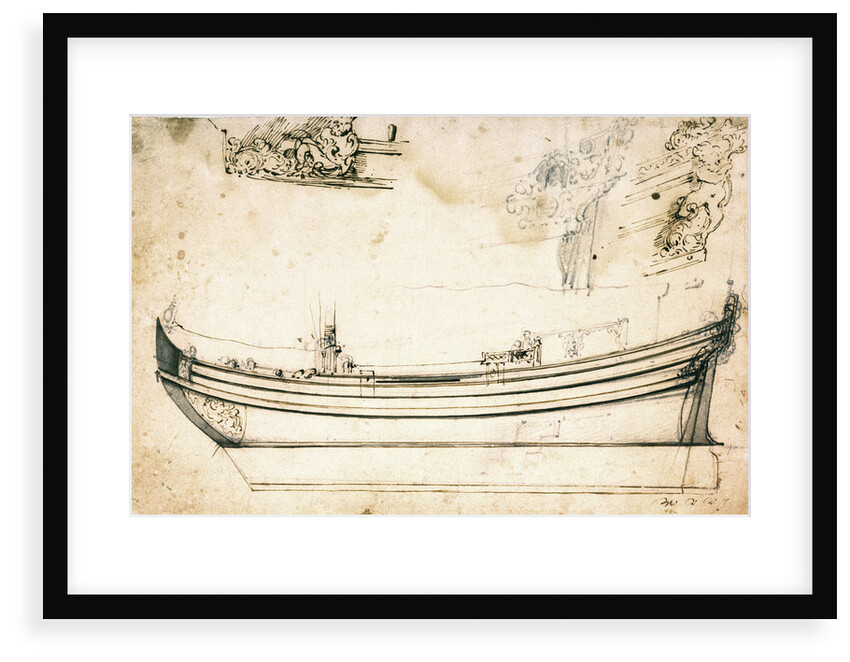 Sketch sheer plan by Willem Van de Velde the Younger