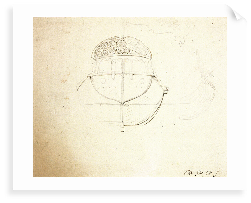 Sketch plan of the stern by Willem Van de Velde the Younger