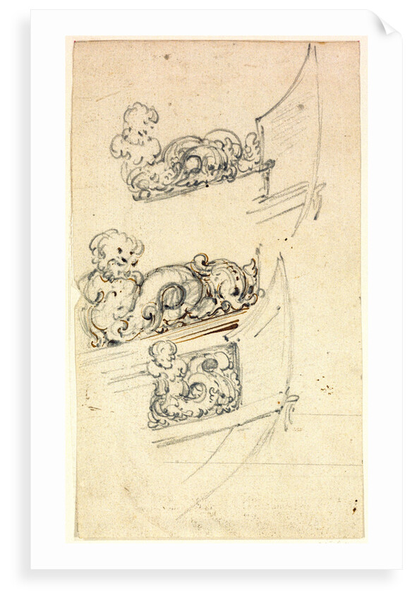 Decoration of the head (for a yacht to be built for the Van de Veldes) by Willem Van de Velde the Younger