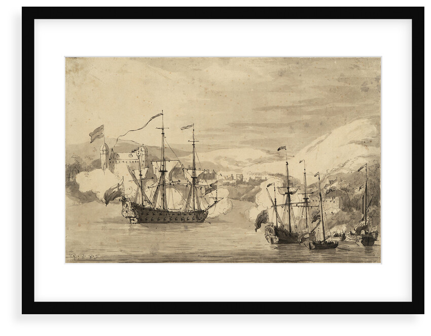 The capture of Tobago? by Willem Van de Velde the Younger