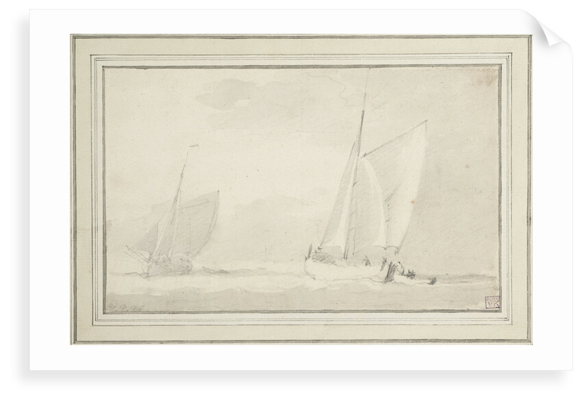 Hoys in a sunny haze by Willem Van de Velde the Younger