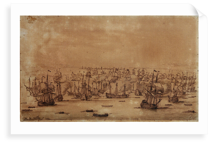The action at Vigo from the eastward by Willem Van de Velde the Younger