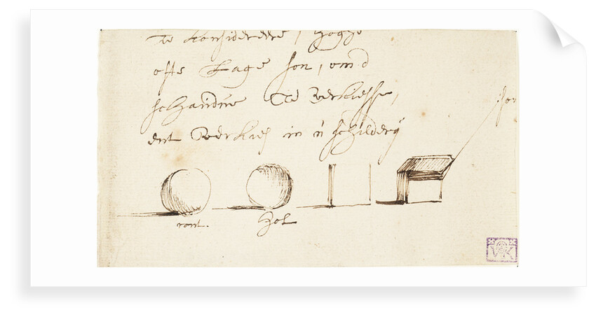 Studies of shadow on square and round objects by Willem Van de Velde the Younger