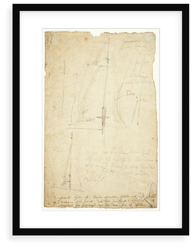 Studies of shadows on topsail by Willem Van de Velde the Younger
