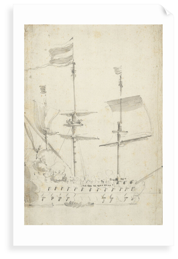 A Dutch flagship under easy sail by Willem van de Velde the Elder