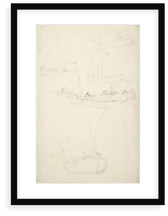 Sketches of a hoeker by Willem Van de Velde the Younger