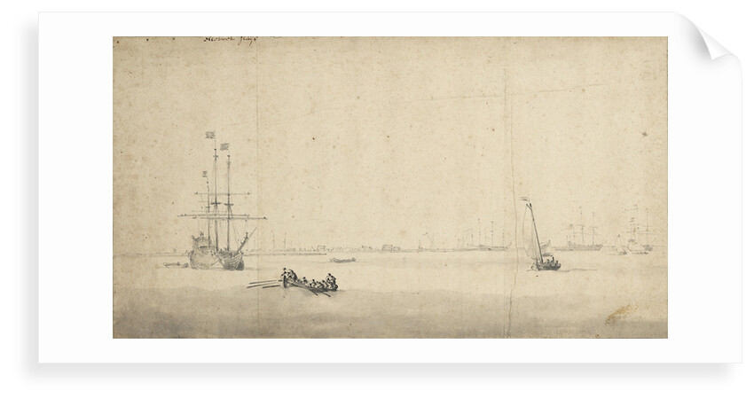 Shipping off Hellevoetsluis by Willem Van de Velde the Younger