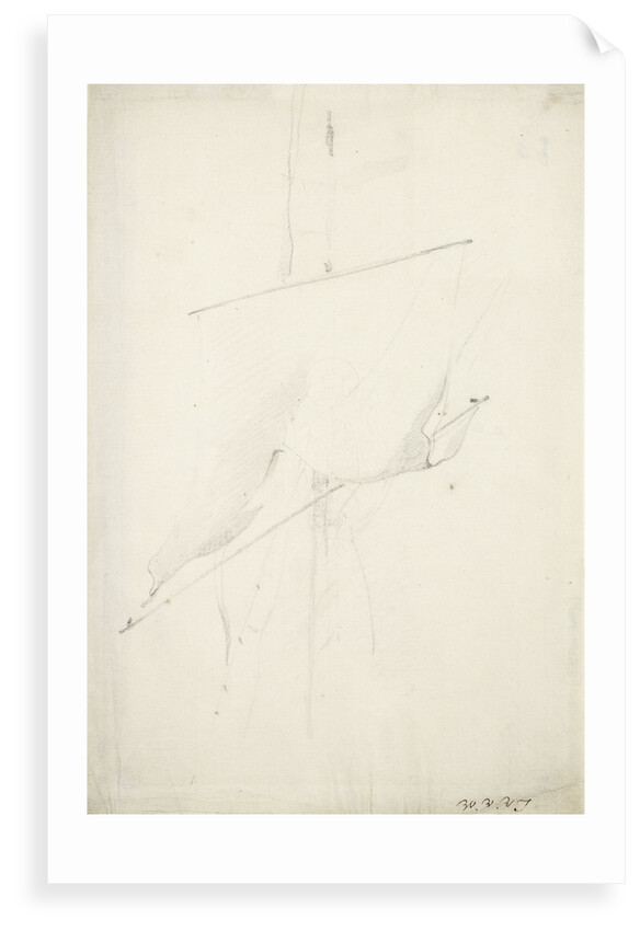 The loosed topsail of a yacht by Willem Van de Velde the Younger