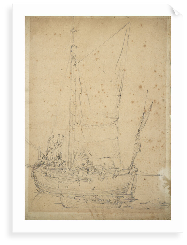 A galliot becalmed by Willem van de Velde the Elder