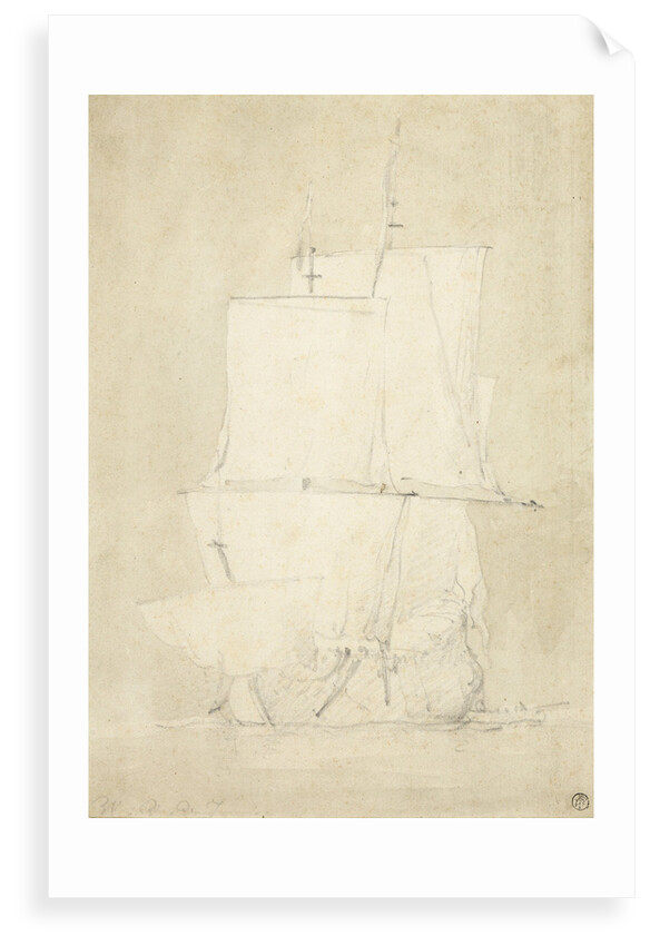 An English ship becalmed by Willem Van de Velde the Younger