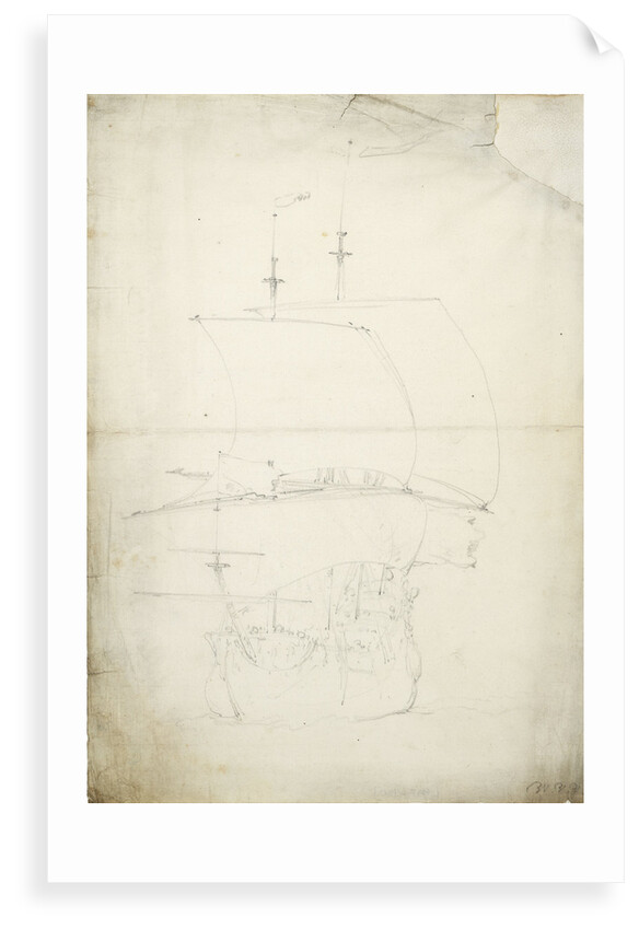 An English ship close-hauled in a breeze by Willem Van de Velde the Younger