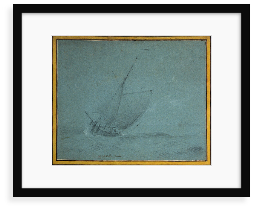 A hoy close-hauled in a strong breeze by Willem Van de Velde the Younger