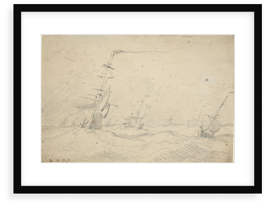 Ship under low canvas in a heavy sea by Willem Van de Velde the Younger