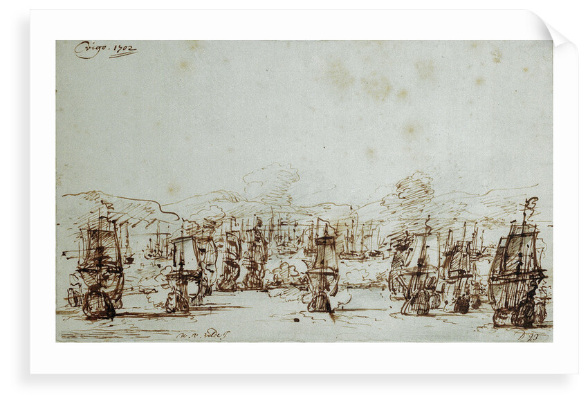 The action at Vigo, 12/23 October 1702 by Willem Van de Velde the Younger