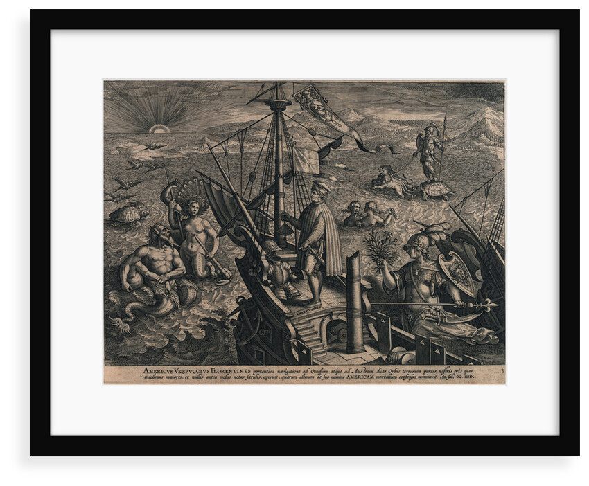 Americus Vespuccius Florentinus portentosa navigatione ad Occasum... (Voyage of Vespucci) by Unknown