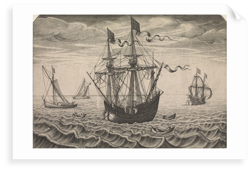 Galleon at anchor by Pieter Brueghel