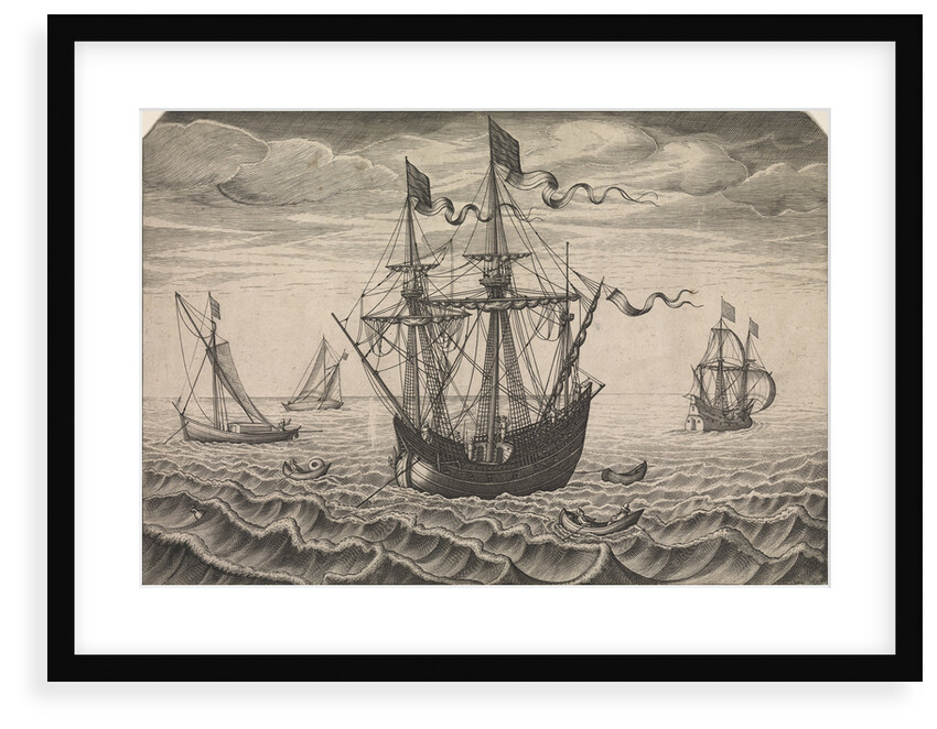 Galleon at anchor by Pieter Brueghel