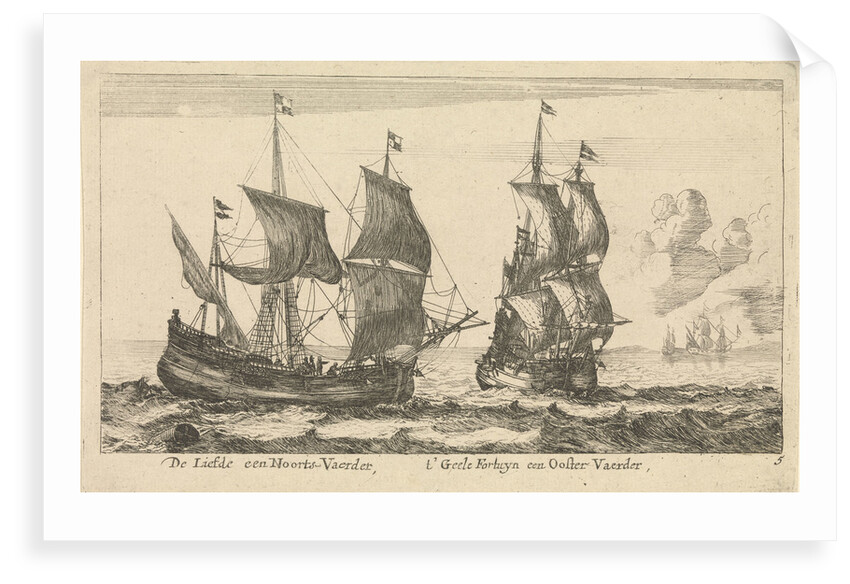 The Dutch ships 'Liefde' and 't'Geele Fortuyn' by Reinier Nooms