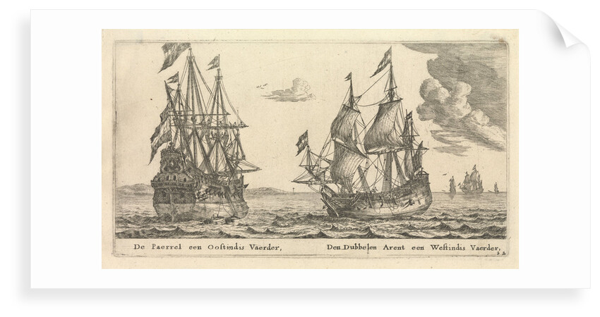 The Dutch ships 'Paerrel' and 'Dubbelen Arent' by Reinier Nooms