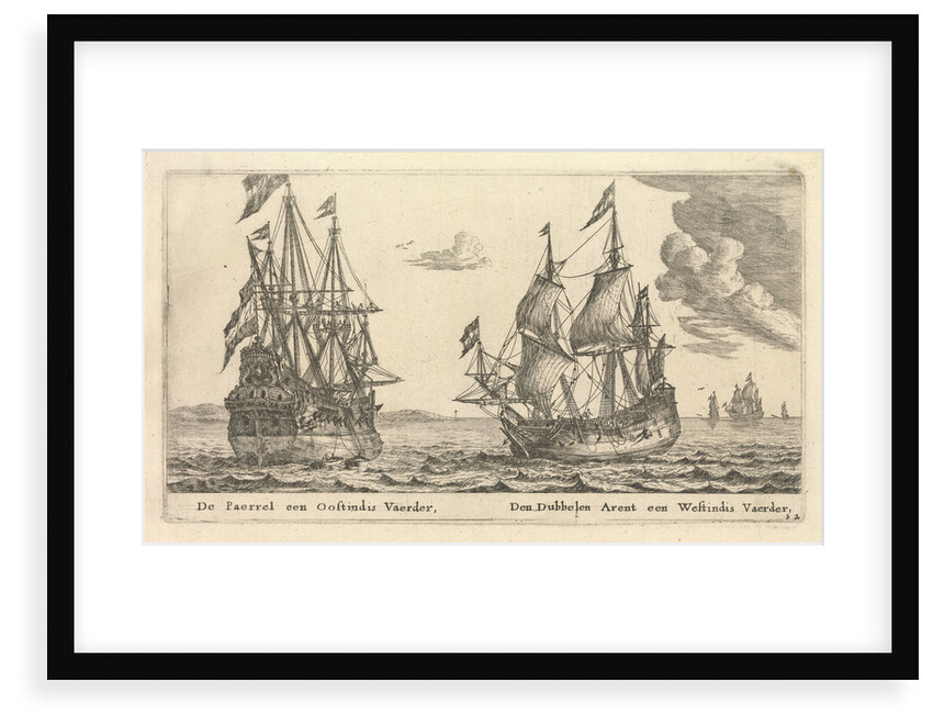 The Dutch ships 'Paerrel' and 'Dubbelen Arent' by Reinier Nooms