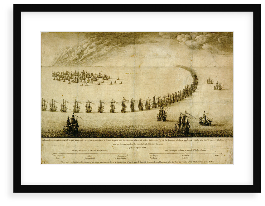 The English Navy running before the Vly, 1666 by Wenceslaus Hollar