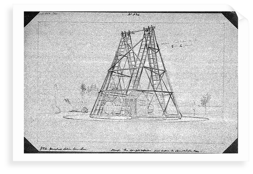 Slough. The 40ft reflector just before its demolition, 1840 by John Frederick William Herschel