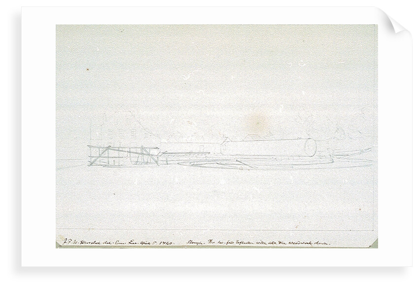 Slough. The 40ft reflector with all the woodwork down by John Frederick William Herschel