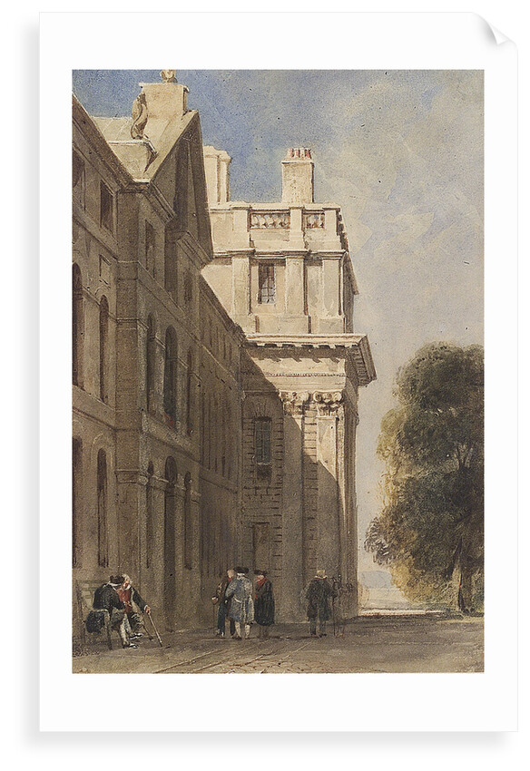 The eastern side of the Queen Anne Court, Greenwich Hospital by David Cox Junior