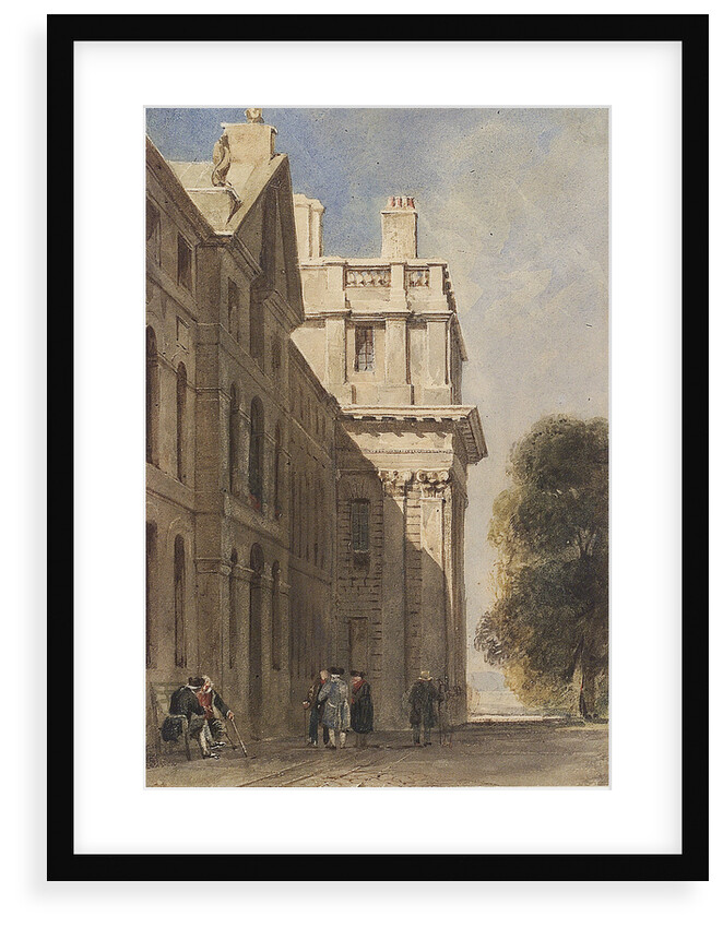 The eastern side of the Queen Anne Court, Greenwich Hospital by David Cox Junior