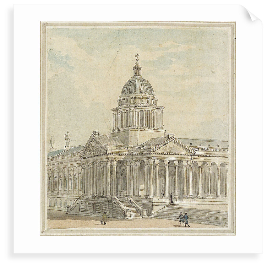 Greenwich Hospital: A design for remodelling the north-west (Chapel) corner of the Queen Mary Court by Augustus Charles Pugin