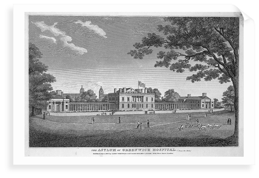 The Asylum of Greenwich Hospital. (From the Park) by James Whittle & Richard Holmes Laurie