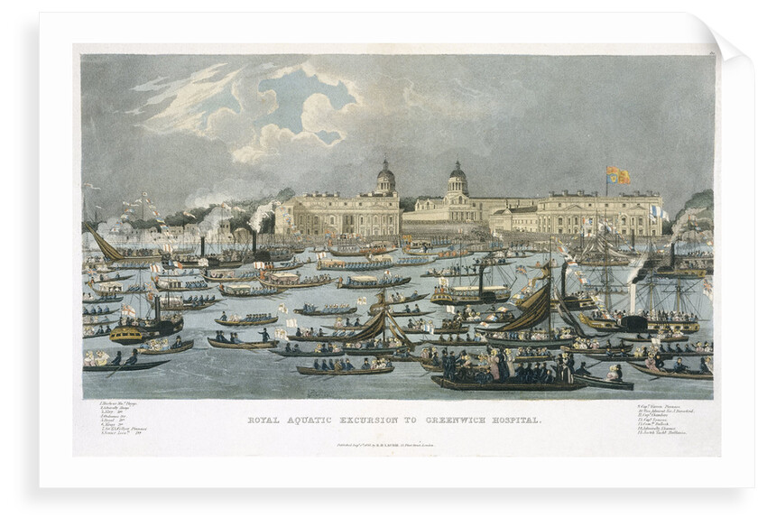 Royal aquatic excursion to Greenwich Hospital by Robert Havell