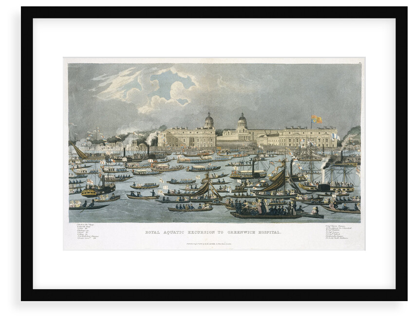 Royal aquatic excursion to Greenwich Hospital by Robert Havell