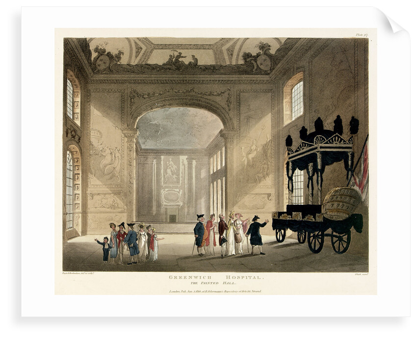 Greenwich Hospital. The Painted Hall by Augustus Charles Pugin