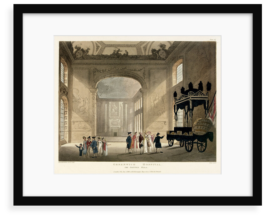 Greenwich Hospital. The Painted Hall by Augustus Charles Pugin