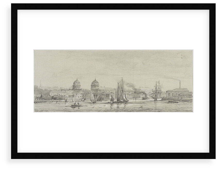Greenwich Hospital from Blackwall reach, May 1871 by Auguste Ballin